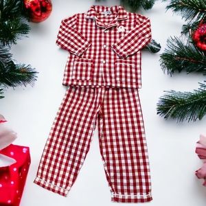 Sweet Dreams Gingham Santa Appliqué Pajamas Size 3